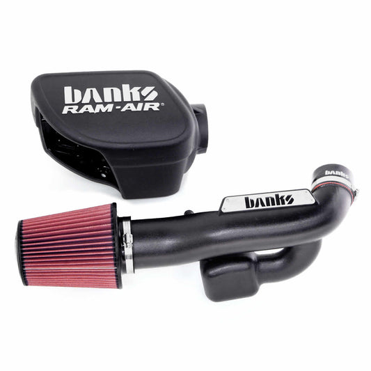 Ram-Air Cold-Air Intake System Oiled Filter 2012-18 Jeep 3.6L Wrangler JK Banks Power-1
