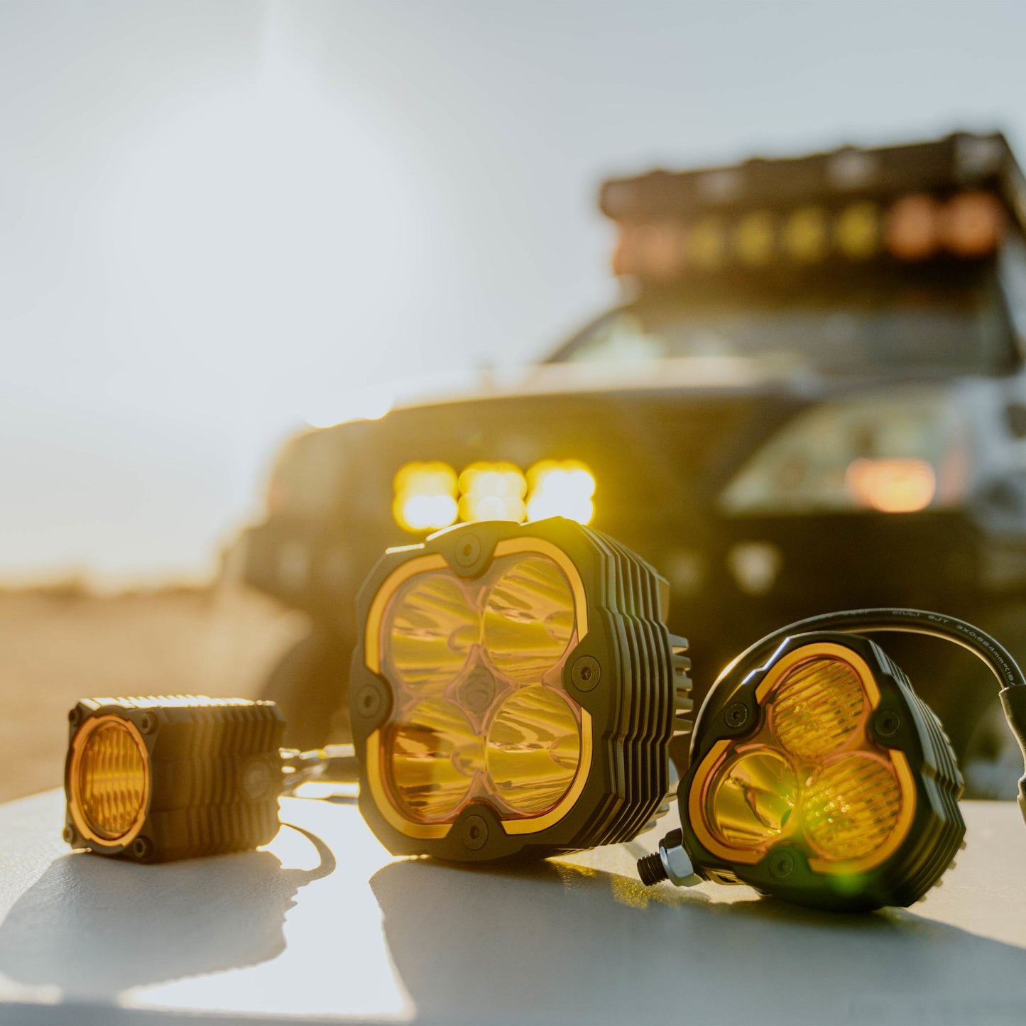 LED Light Bar Lens Flex Era 4 Spot Performance Yellow KC Hilites-12