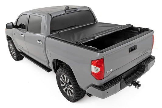 Soft Roll Up Bed Cover 6 Foot 7 Bed Toyota Tundra 2WD/4WD (2007-2021) Rough Country-1