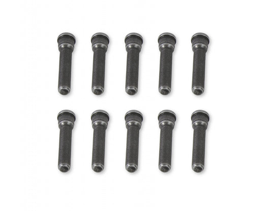 Competition Wheel Stud Set Press-In Style, 1/2-20 x 2-7/8 Inch Long, Stud Knurl Diameter .660 Inch (Hole Diameter .641 Inch). Grade-8 Steel with Black Oxide Finish. Set Of 10 Pieces Mr Gasket-1