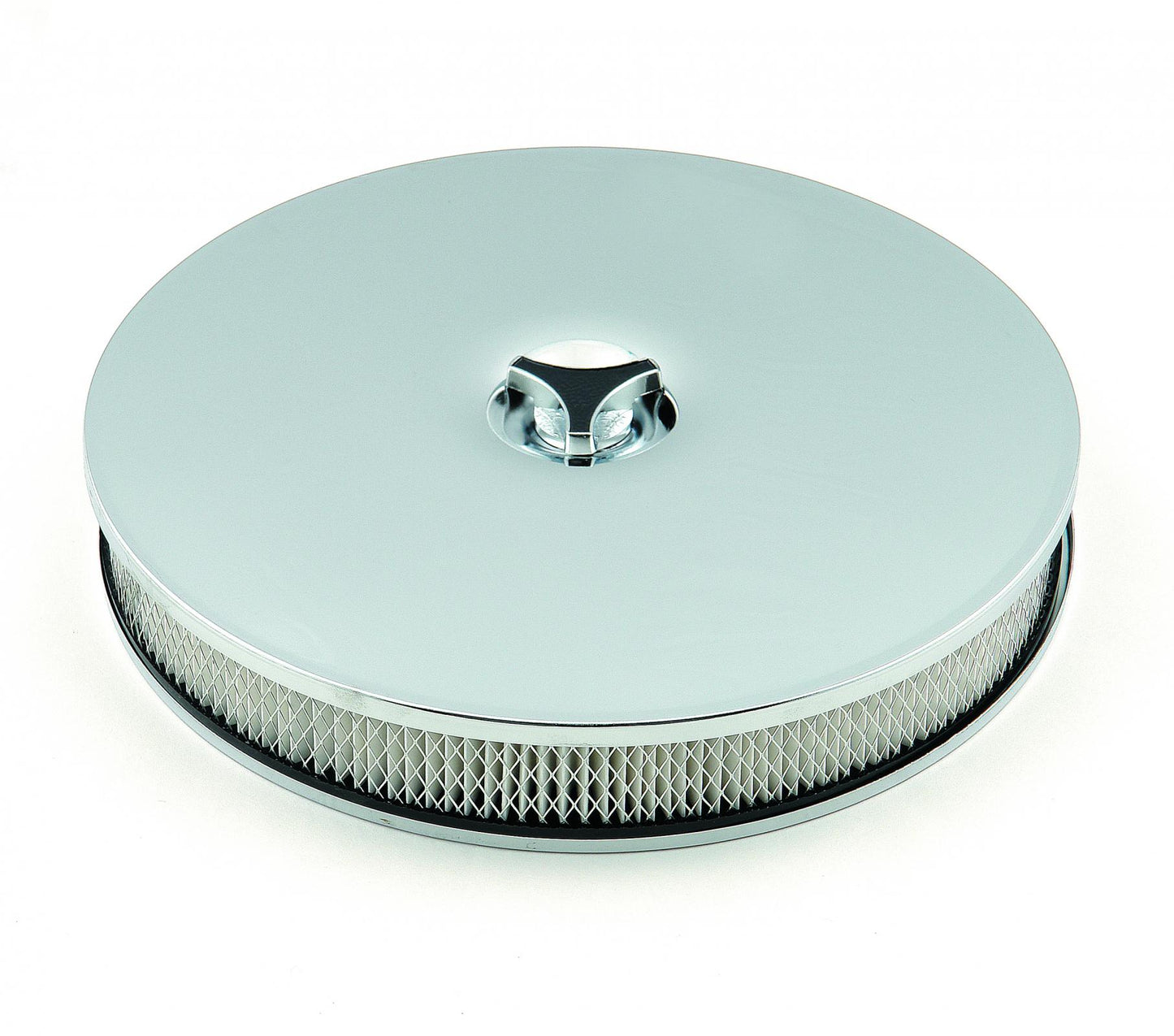 Air Cleaner Low Mount Chrome 14 Inch Diameter, 2-1/4 Inch Tall, 5-1/8 Inch Neck Mr Gasket