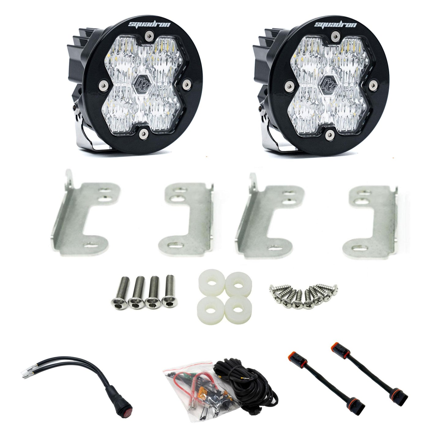 Squadron-R 2.0 Sport Fog Pocket Light Kit Jeep 2018-26 Wrangler JL 2020-26 Gladiator JT w/ Oe Sahara Bumper Baja Designs