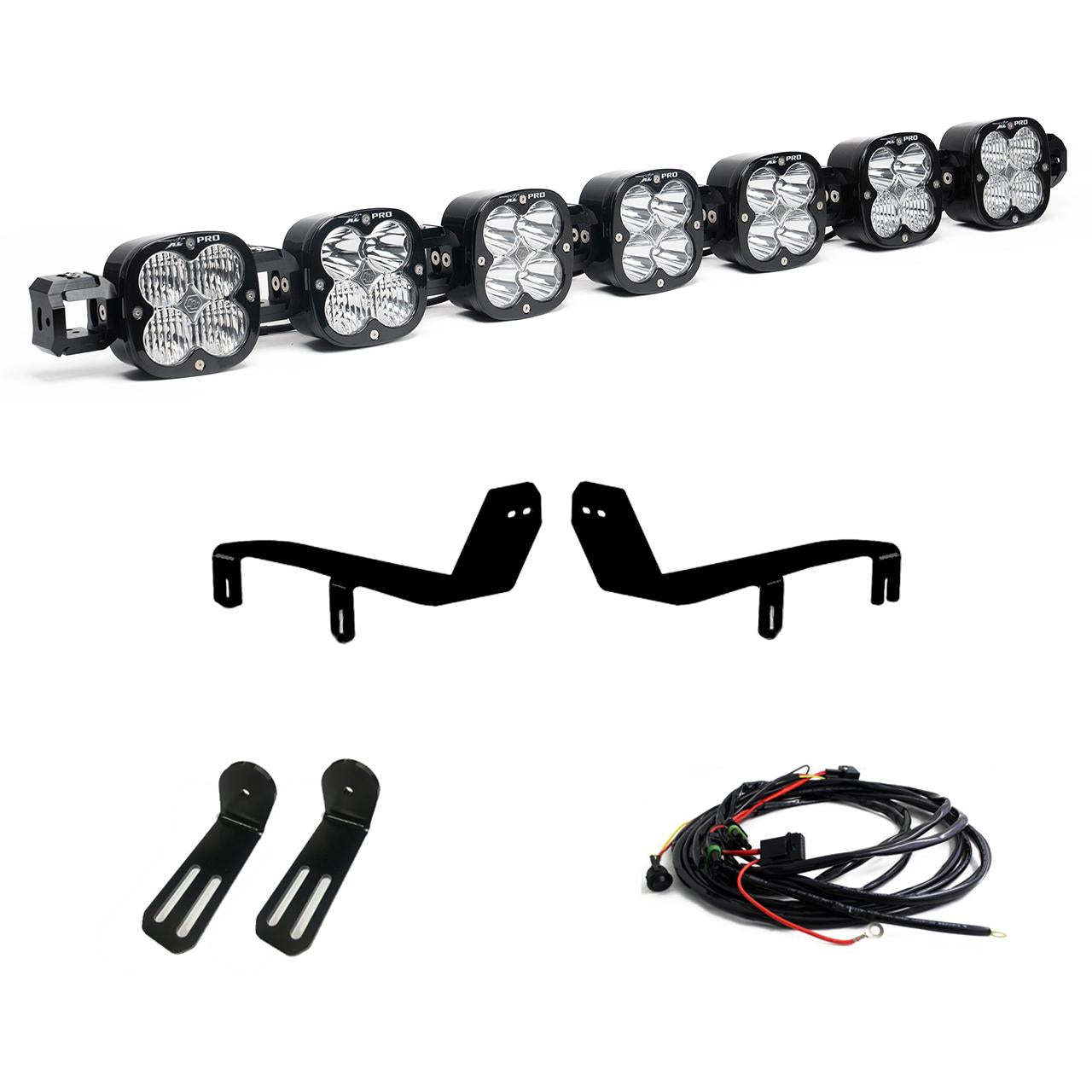 XL Pro Linkable Sport Bumper Light Kit 17-19 F-250/350 Super Duty (Multi-Pattern Clear Toggle Wiring) Baja Designs