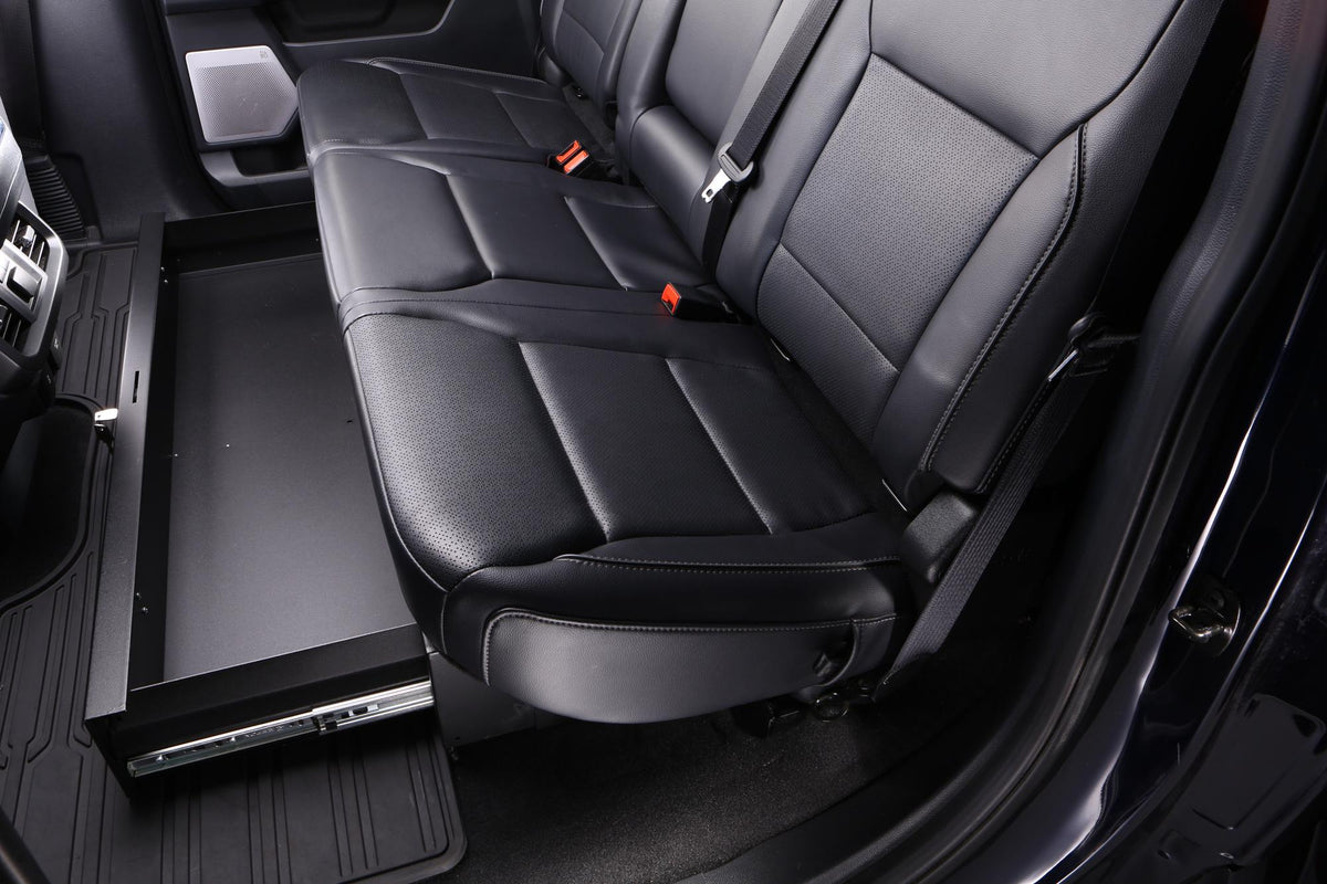 Rear Underseat Drawer for 15-26 Ford F150 F250; 19-26 Chevy Silverado/GMC Sierra - Keyed Lock Products Tuffy Security-4