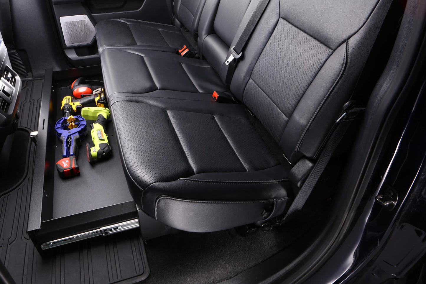 Rear Underseat Drawer for 15-26 Ford F150 F250; 19-26 Chevy Silverado/GMC Sierra - Combo Lock Products Tuffy Security-1