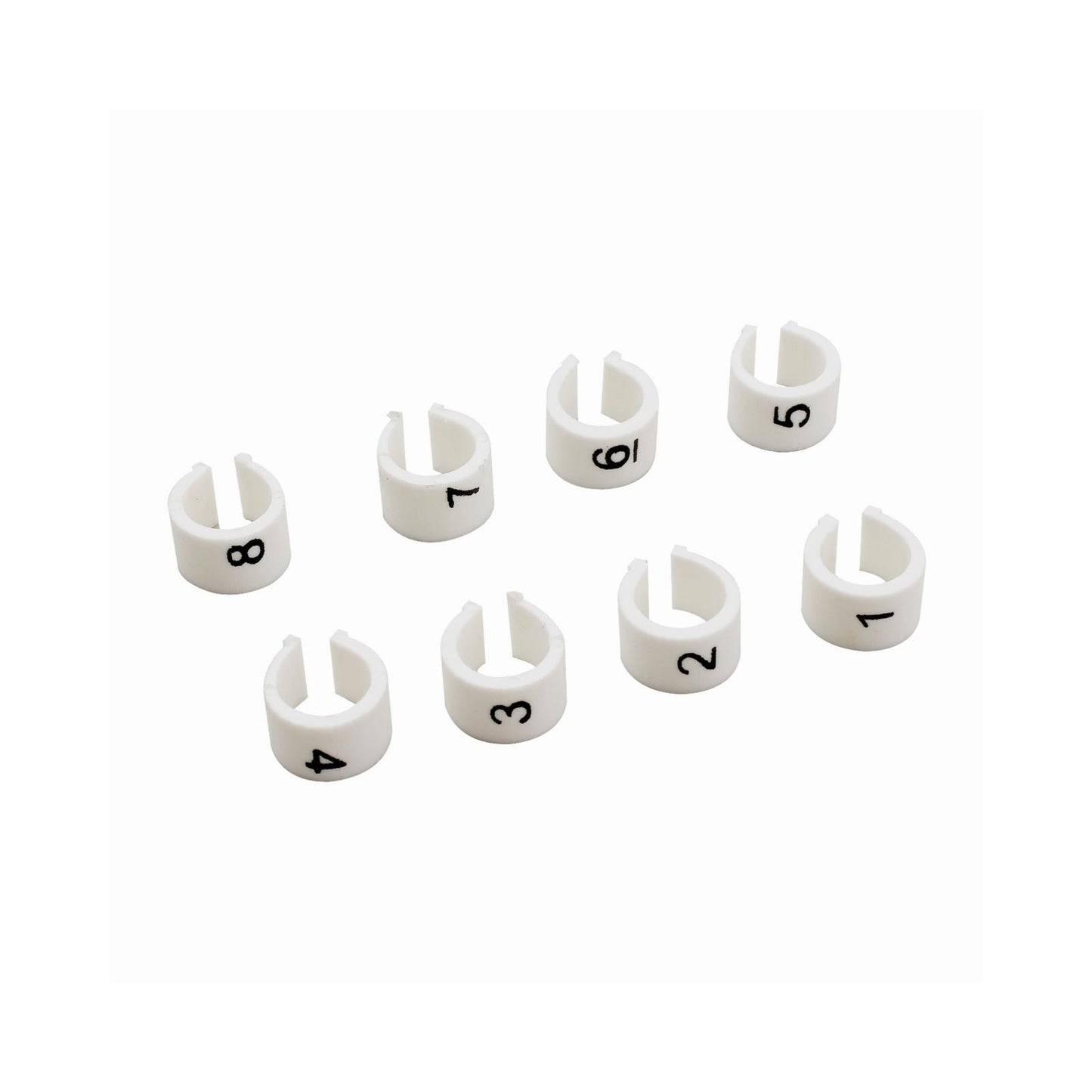 Ignition Wire Marker 8 mm White with Cylinder Numbers White / Black Mr Gasket