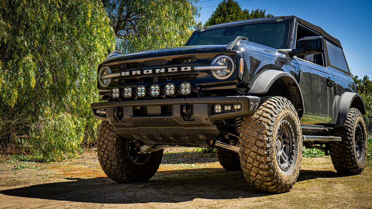 6 XL Linkable Light Bar Kit 21-Up Ford Bronco Steel Bumper Mount w/Upfitter Desgins Baja Designs-1