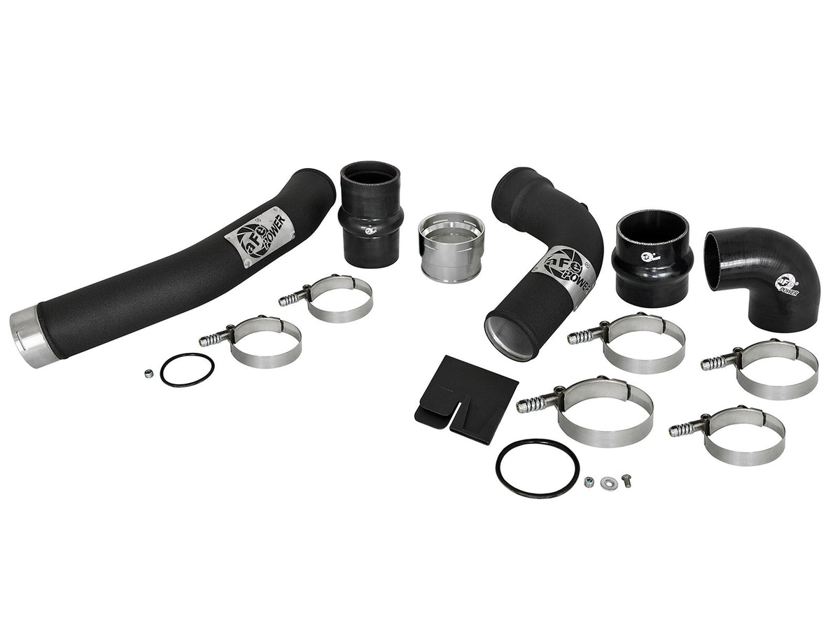 BladeRunner 3 Inch Aluminum Hot and Cold Charge Pipe Kit Black Ford Diesel Trucks 17-22 V8-6.7L (td) aFe Power-7