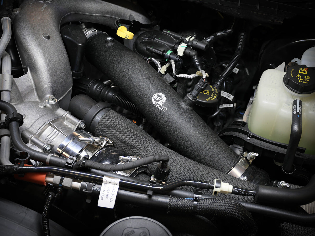 BladeRunner 3 Inch Aluminum Hot Charge Pipe Black Ford Diesel Trucks 23-26 V8-6.7L (td) High Output aFe Power-5