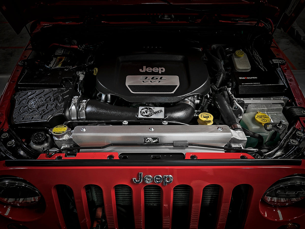 BladeRunner GT Series Bar and Plate Radiator w/ Hoses Jeep Wrangler (JK) 12-18 V6-3.6L aFe Power-6