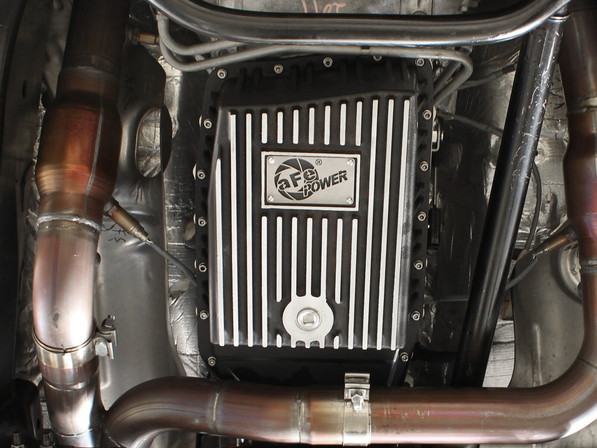 Pro Series Transmission Pan Black w/ Machined Fins Ford F-150 Trucks 09-20 (6R80 Transmission) aFe Power-6