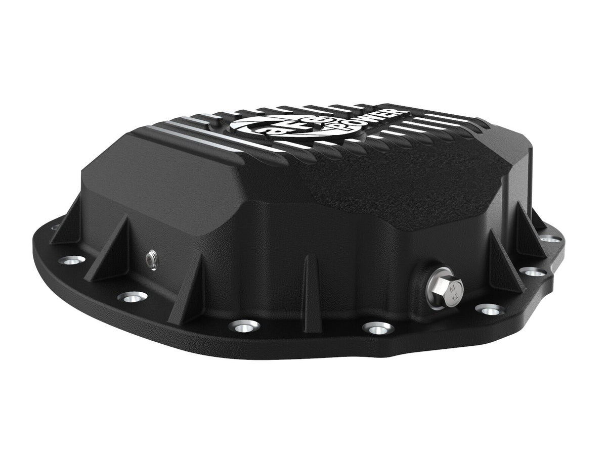 Pro Series Rear Differential Cover Black w/ Machined Fins GM Trucks 20-23 V8-6.6L (Aam 11.5/12.0-14) aFe Power-4