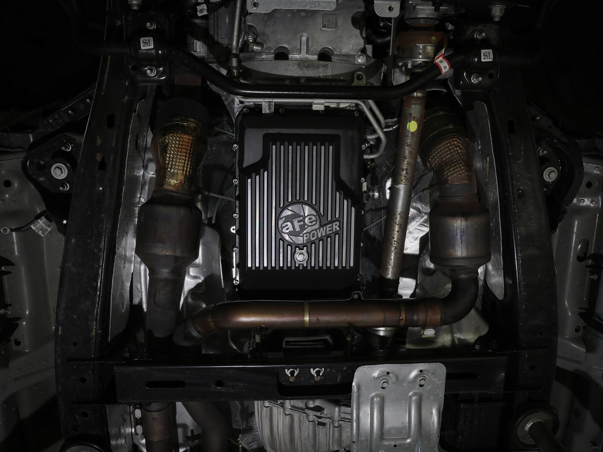 Pro Series Transmission Pan Black w/ Machined Fins Ford Trucks/SUVs 17-25 (10R60/10R80) aFe Power-5