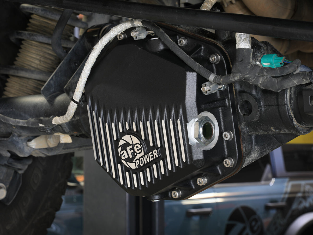 Pro Series Rear Differential Cover Black w/ Machined Fins Ford Bronco Raptor 22-26 V6-3.0L (tt) aFe Power-7