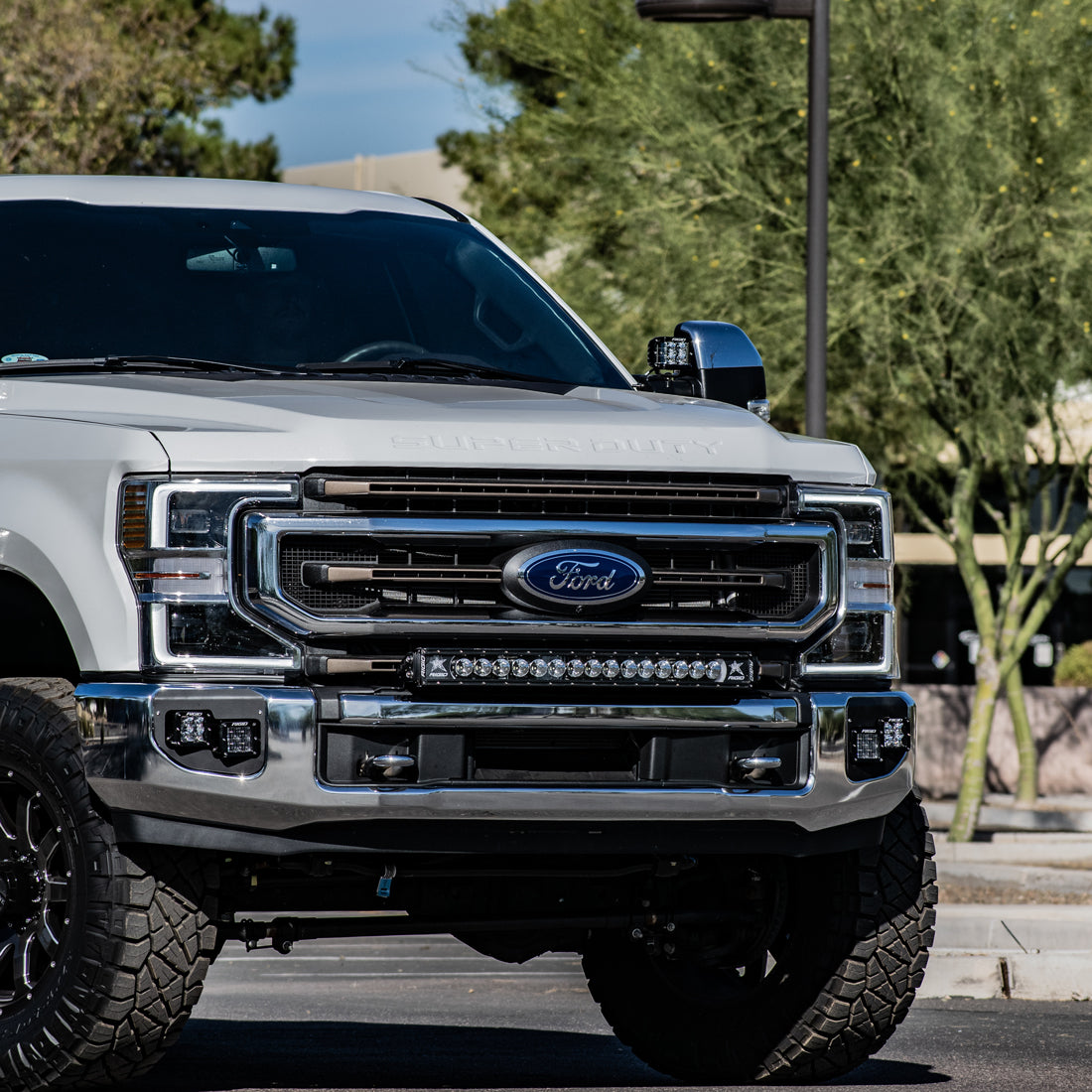 2020-Present Ford SuperDuty Bumper Bar Mount Rigid Industries-5