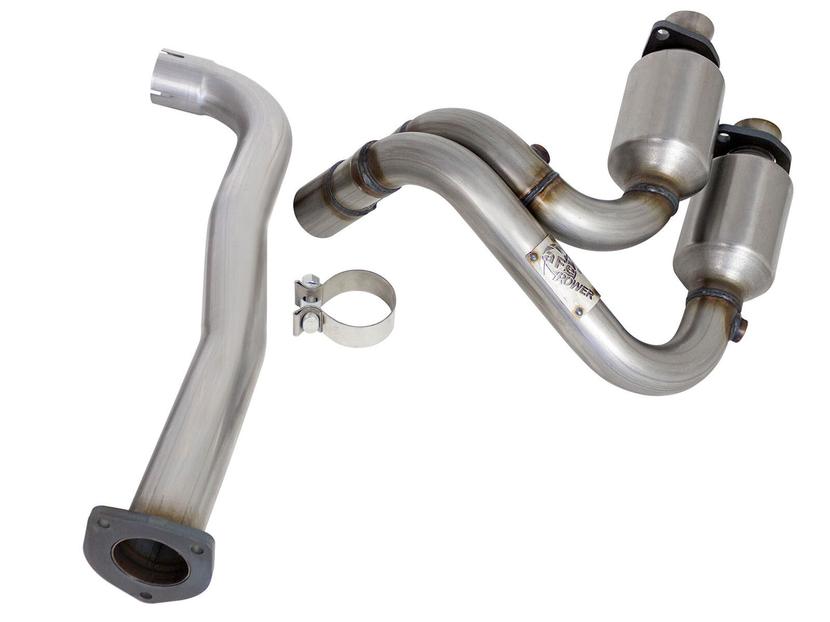 Direct Fit 409 Stainless Steel Front Catalytic Converter Jeep Wrangler (TJ) 00-03 L6-4.0L aFe Power-6