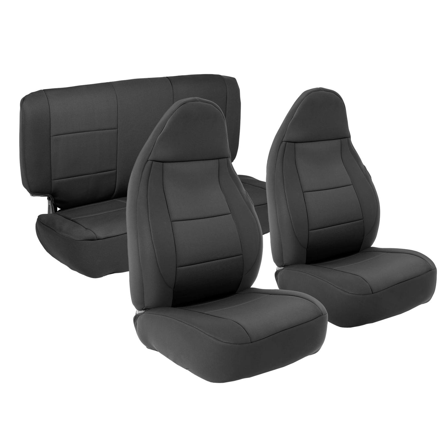 Neoprene Seat Cover Set Front/Rear Black 03-06 Jeep Wrangler TJ Smittybilt