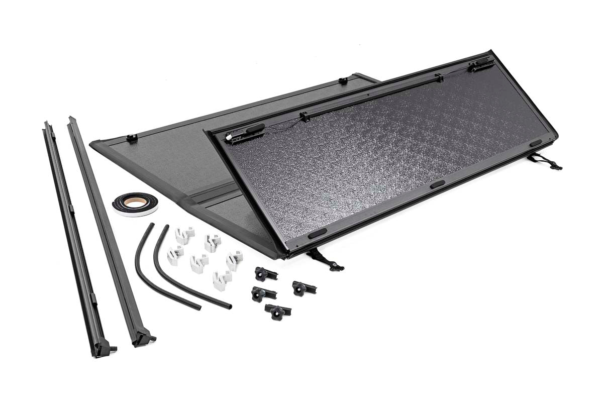 Ford Hard Flush Tri Fold Bed Cover 6.5 Ft Bed 08-16 Ford Super Duty Rough Country-4
