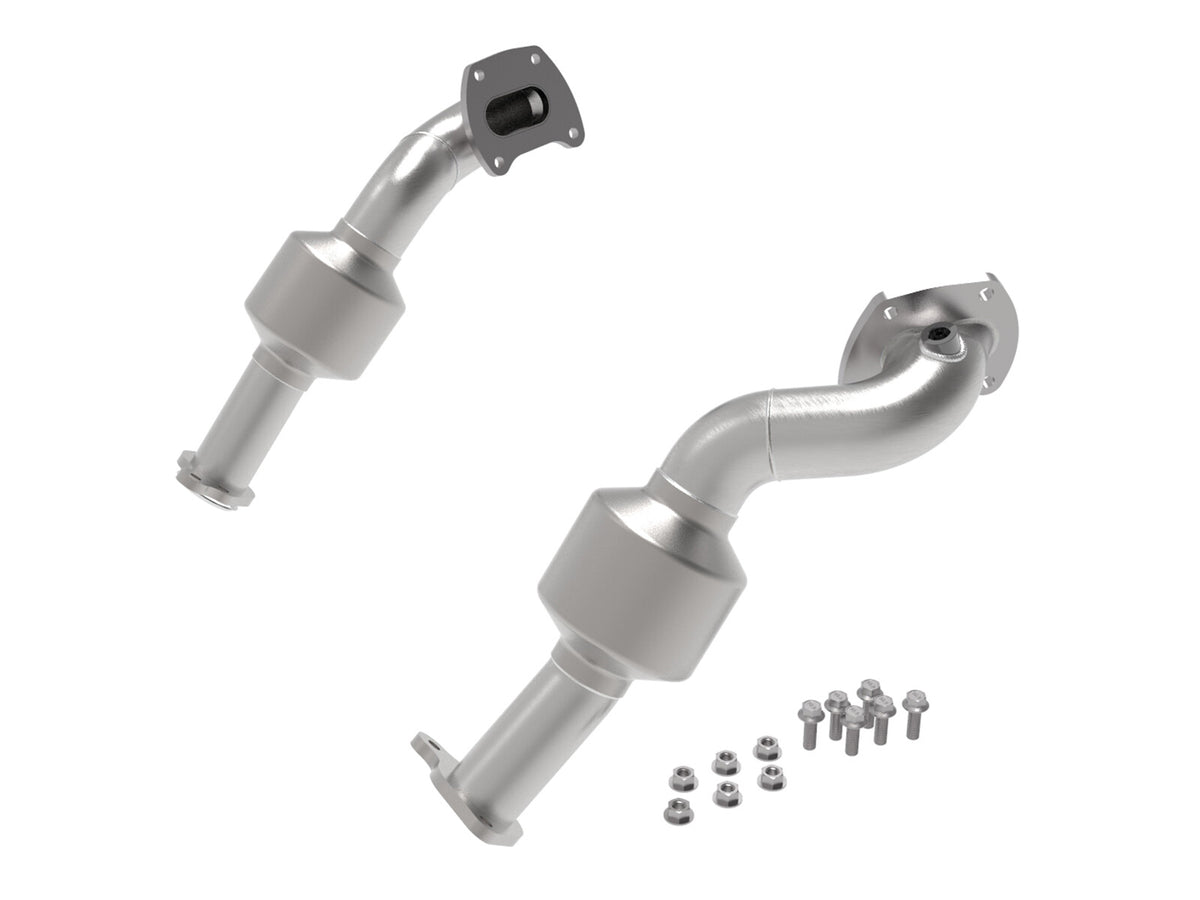 Twisted Steel Downpipe 2-1/2 to 2-1/4 Inch 409 Stainless Steel w/ Cat Toyota Tacoma 16-19 V6-3.5L aFe Power