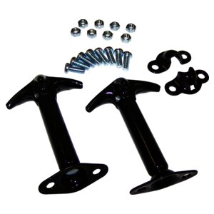 Black Hood Catch Kit for 41-95 Jeep MB, CJs, YJ Wrangler Crown Automotive-2