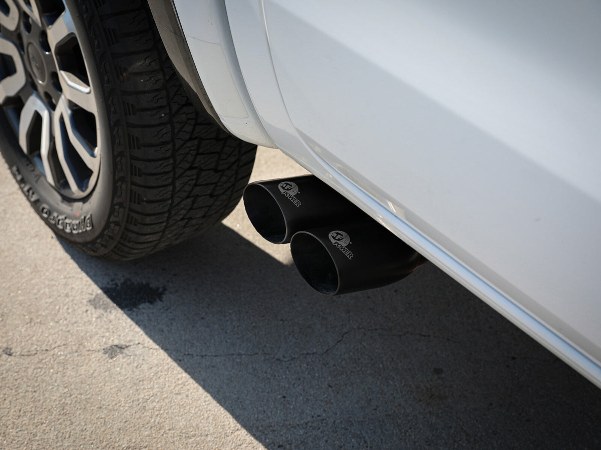 Rebel Series 3 Inch 304 Stainless Steel Cat-Back Exhaust System w/ Black Tips Ford Ranger 19-23 L4-2.3L (t) Slant Cut aFe Power-3