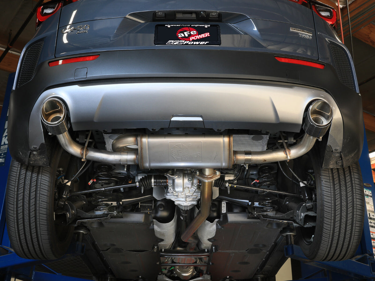 Takeda 2-1/2 Inch 304 Stainless Steel Axle-Back Exhaust System w/ Carbon Tip Mazda Cx-50 23-26 L4-2.5L/2.5L (t) aFe Power-6