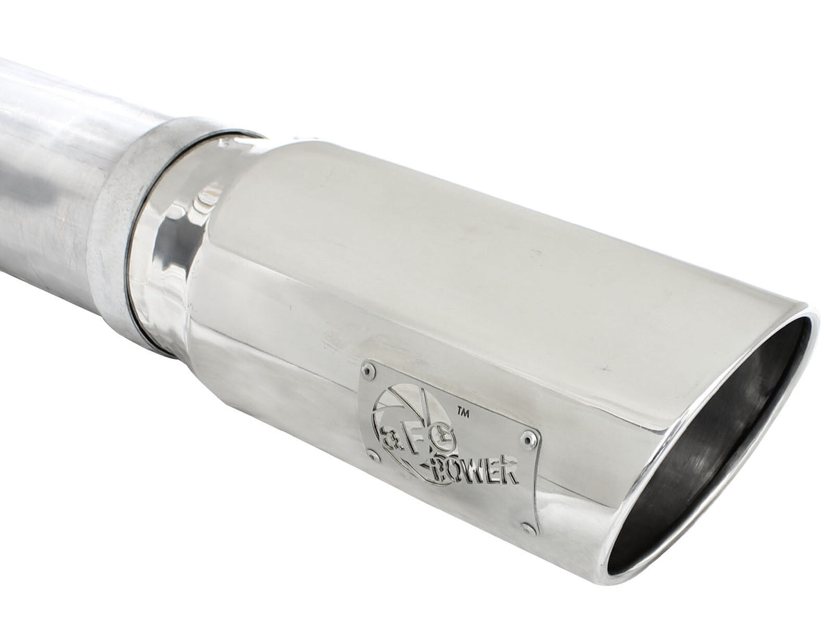 Large Bore-HD 5 Inch 409 Stainless Steel Dpf-Back Exhaust System w/Polished Tip Dodge Ram Diesel Trucks 13-18 L6-6.7L (td) aFe Power-5