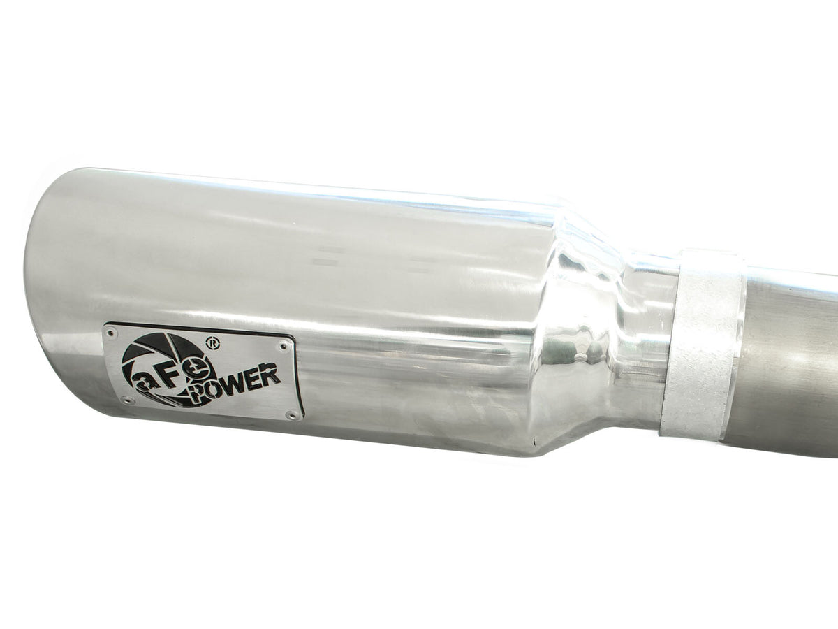 Large Bore-HD 3 Inch 409 Stainless Steel Dpf-Back Exhaust System w/5 Inch Polished Tip Dodge Ram 1500 EcoDiesel 14-19 V6-3.0L (td) aFe Power-4