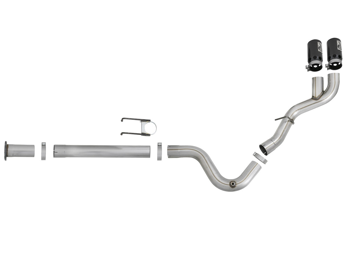 Rebel Xd Series 4 Inch 409 Stainless Steel Dpf-Back Exhaust w/Dual Tips Ford Diesel Trucks 17-26 V8-6.7L (td) aFe Power-9