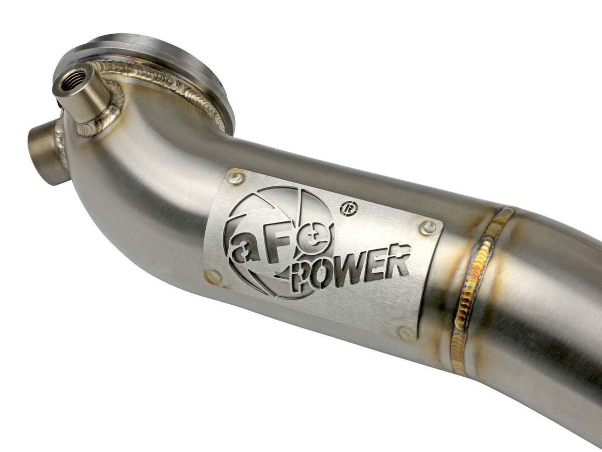 Mach Force-Xp 3 Inch 409 Stainless Steel Downpipe GM Diesel Trucks 15-16 V8-6.6L (td) Lml aFe Power-3