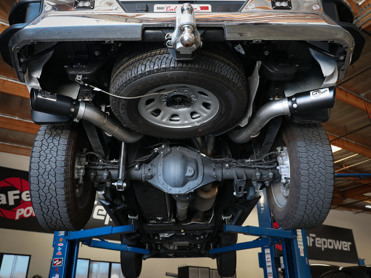 Large Bore-HD 4 Inch 409 Stainless Steel Dpf-Back Exhaust System w/ Tip GM Diesel Trucks 20-26 V8-6.6L (td) L5P aFe Power-11