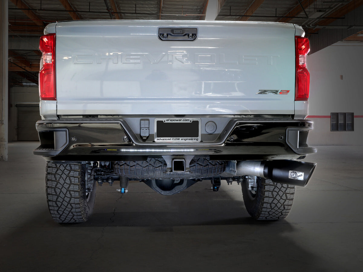 Large Bore-HD 5 Inch 409 Stainless Steel Dpf-Back Exhaust System w/ Tip GM Diesel Trucks 24-26 V8-6.6L (td) L5P aFe Power-7