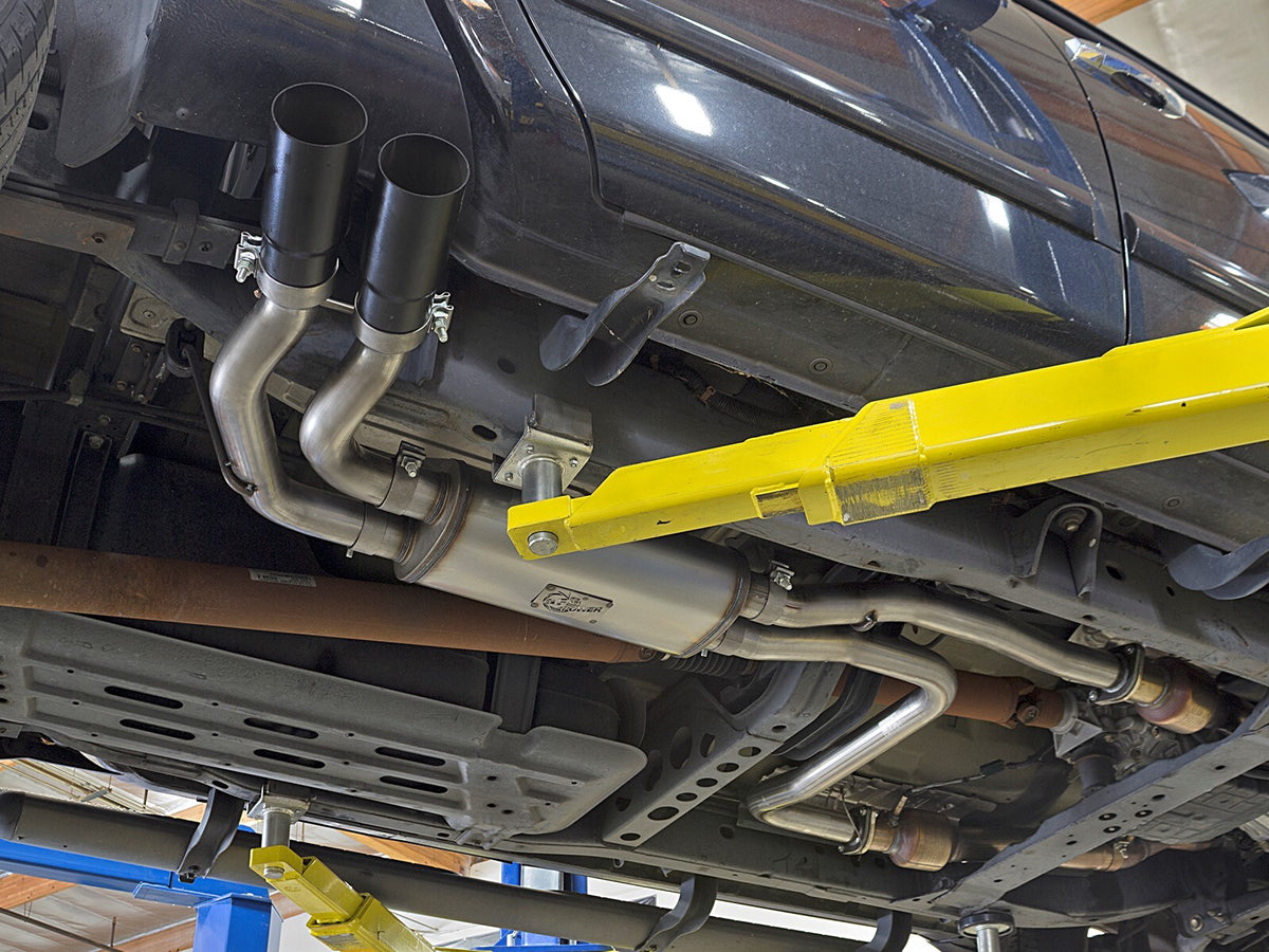 Rebel Series 3 Inch 409 Stainless Steel Cat-Back Exhaust System w/Black Tips Nissan Titan 04-15 V8-5.6L aFe Power-7