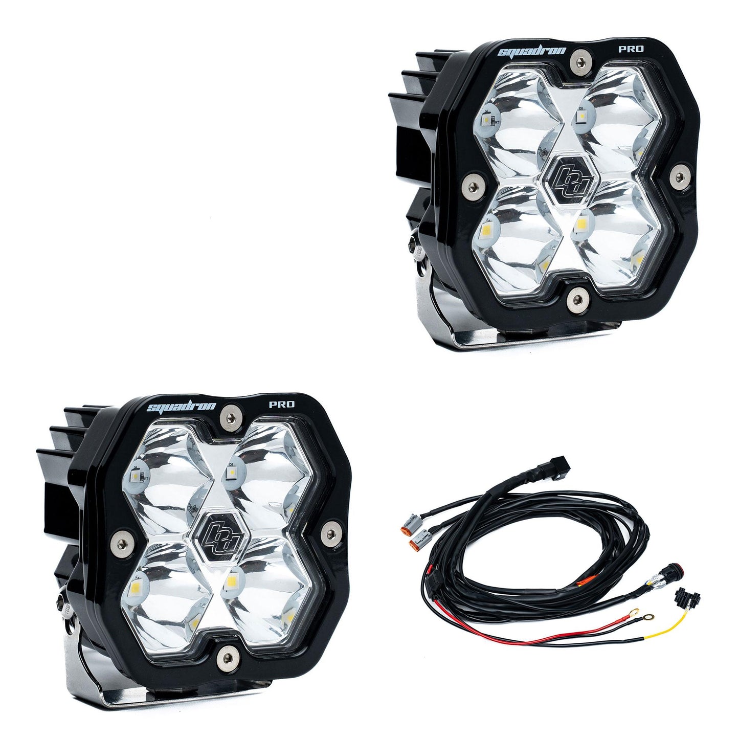 Squadron 2.0 Pro Black LED Auxiliary Light Pod Pair Universal Clear Baja Designs-3