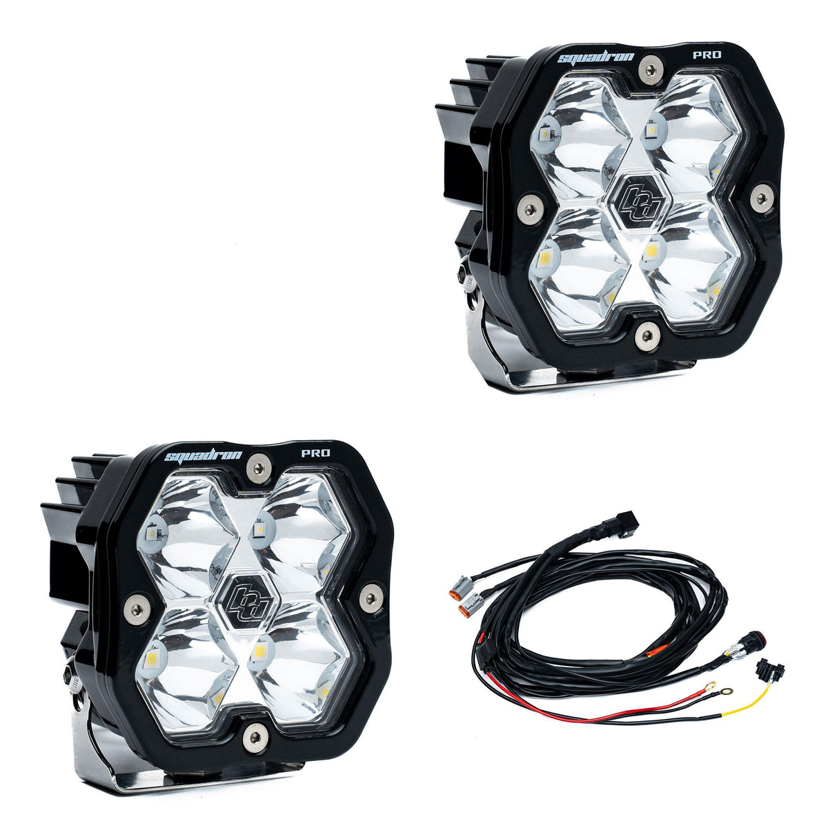 Squadron 2.0 Pro Black LED Auxiliary Light Pod Pair Universal Clear Baja Designs-3