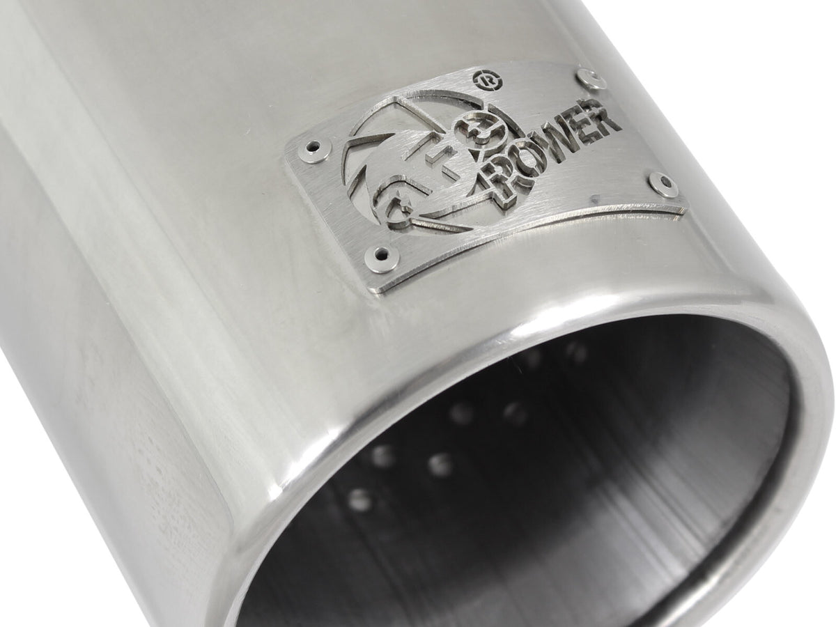 Mach Force-Xp 304 Stainless Steel Clamp-on Exhaust Tip Polished 3 Inch Inlet x 4 Inch Outlet x 12 Inch L Straight aFe Power-3