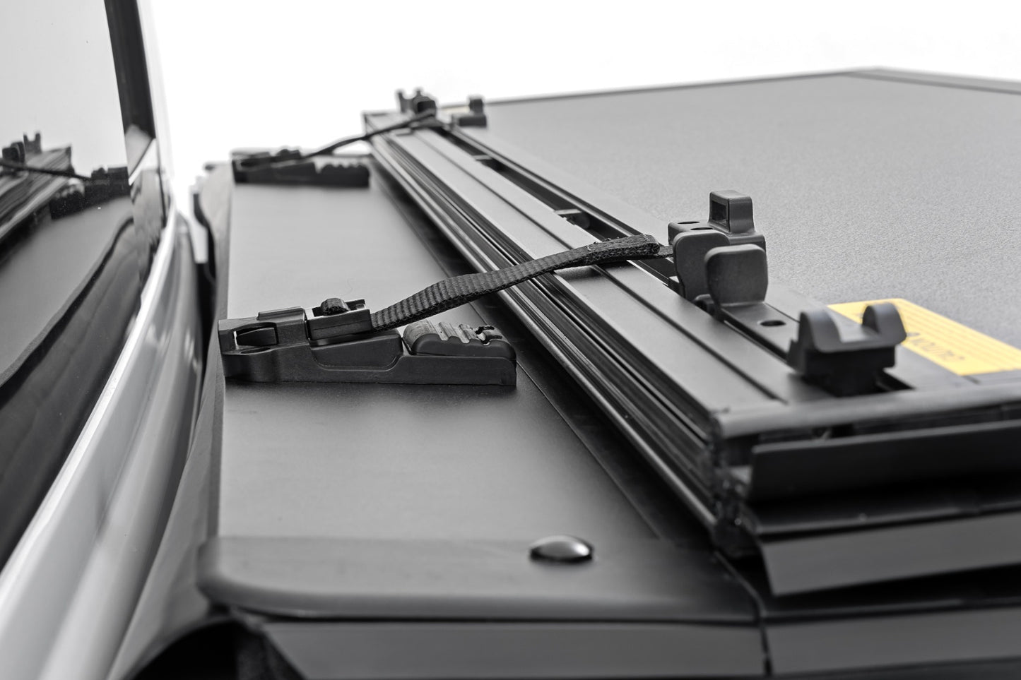 Hard Tri-Fold Flip Up Bed Cover 5 Foot 7 Inch Toyota Tundra 2WD/4WD (2022-2026) Rough Country-5