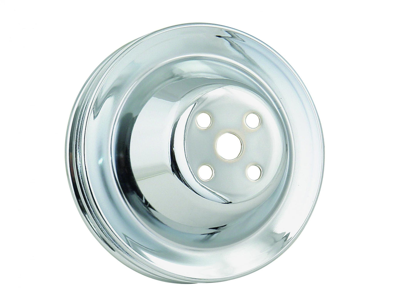 Water Pump Pulley Chrome Double Groove Fits 1955-1968 Chevrolet 265-350 Small Block with Short Water Pump Mr Gasket