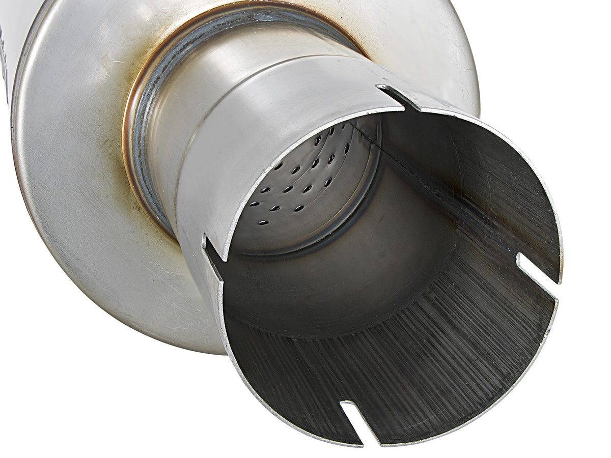 Atlas Aluminized Steel Muffler 3-1/2 Inch ID Center/Center x 7 Inch Dia. X 16 Inch L - Round Body aFe Power-3
