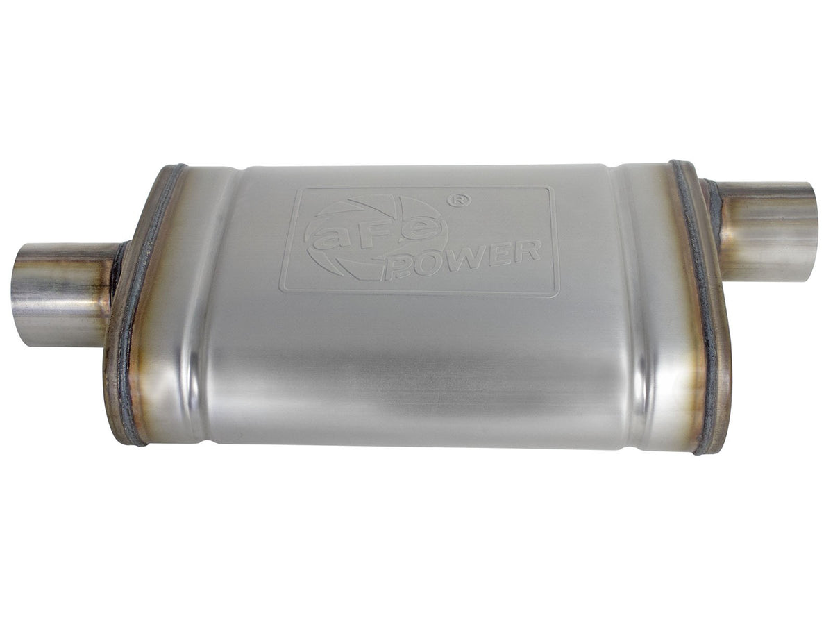 Mach Force-Xp 409 Stainless Steel Muffler 2-1/2 Inch ID Offset/Center x 9 Inch W x 4 Inch H x 14 Inch L - Oval Body aFe Power-2