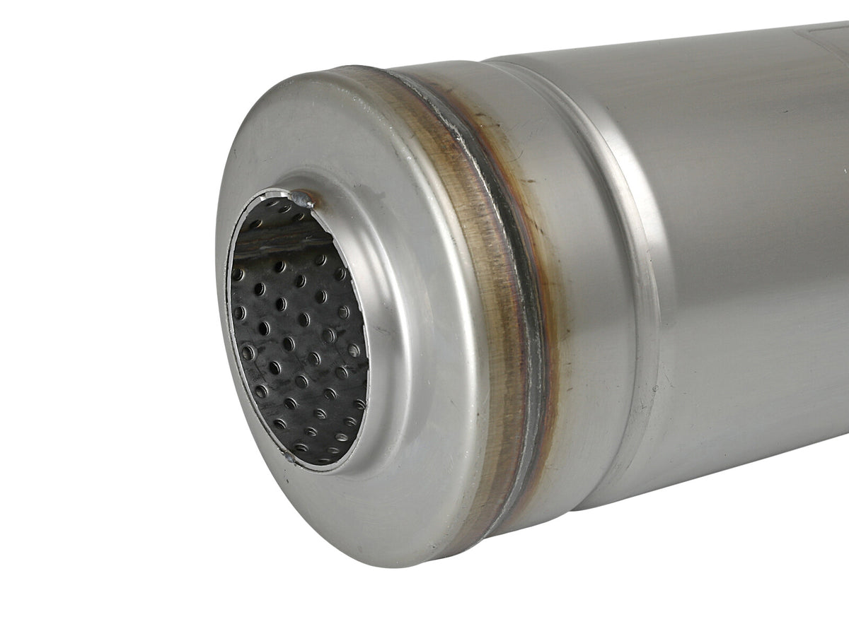 Mach Force-Xp 304 Stainless Steel Muffler 2-1/2 Inch ID Center/Center x 9 Inch Dia. x 14 Inch L - Round Body aFe Power-3