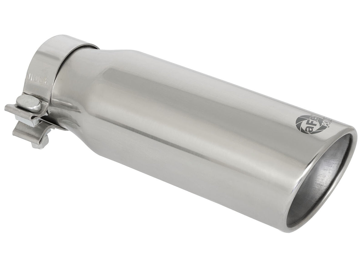 Mach Force-Xp 304 Stainless Steel Clamp-on Exhaust Tip Polished Rear Exit 3 Inch Inlet x 4 Inch Outlet x 12 Inch L aFe Power