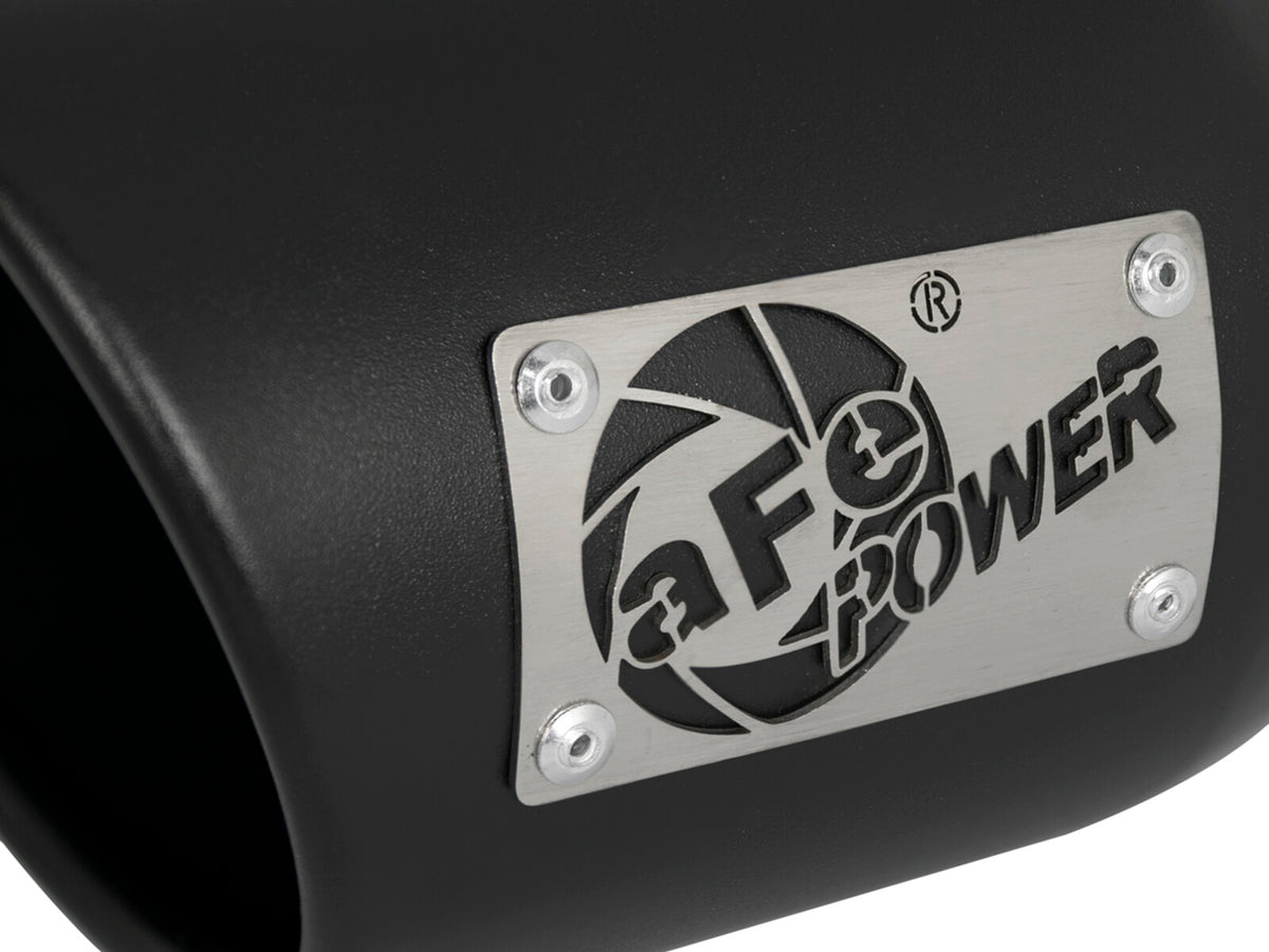Mach Force-Xp 409 Stainless Steel Clamp-on Exhaust Tip Black 3 Inch Inlet x 4-1/2 Inch Outlet x 9 Inch L Left aFe Power-4