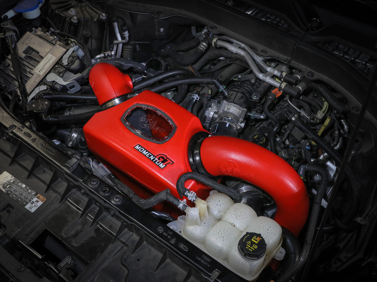 Momentum GT Cold Air Intake System Red w/ Pro Dry S Filter Ford Explorer St 20-26 V6-3.0L (tt) aFe Power-6