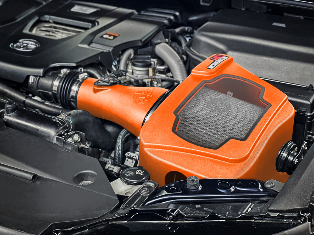 Momentum HD Cold Air Intake System Orange w/ Pro Dry S Filter Toyota Land Cruiser (J300) 22-26 V6-3.3L (td) aFe Power-6