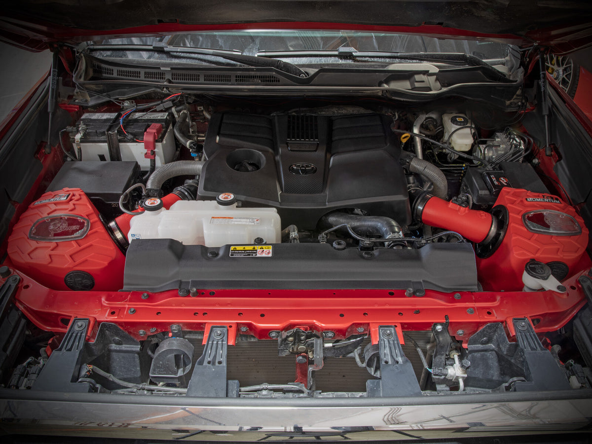 Momentum GT Cold Air Intake System Red w/ Pro Dry S Filter Toyota Tundra 22-26 V6-3.4L (tt) aFe Power-7