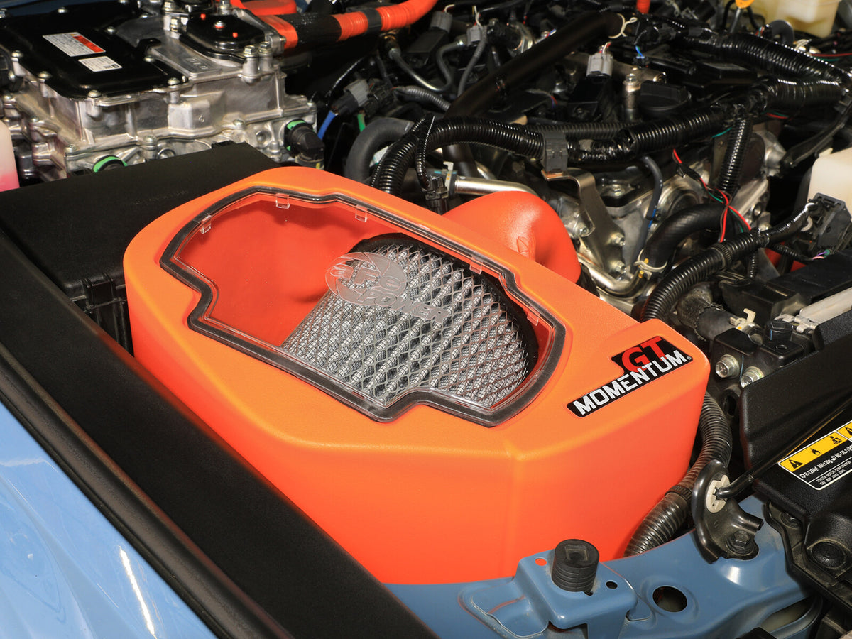 Momentum GT Cold Air Intake System Orange w/ Pro Dry S Filter Toyota Land Cruiser (J250) 24-26 L4-2.4L (t) aFe Power-5