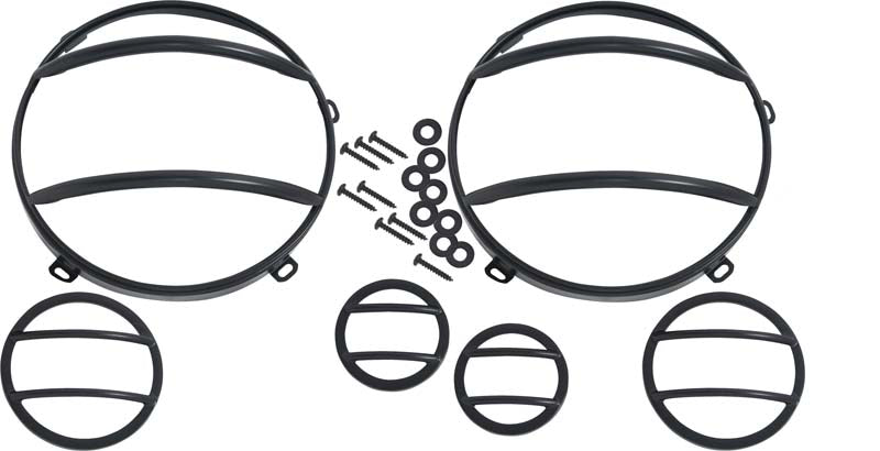 Jeep JK Headlight and Marker Cover Set 6 Pieces 07-18 Wrangler JK Powdercoat Black Kentrol-4