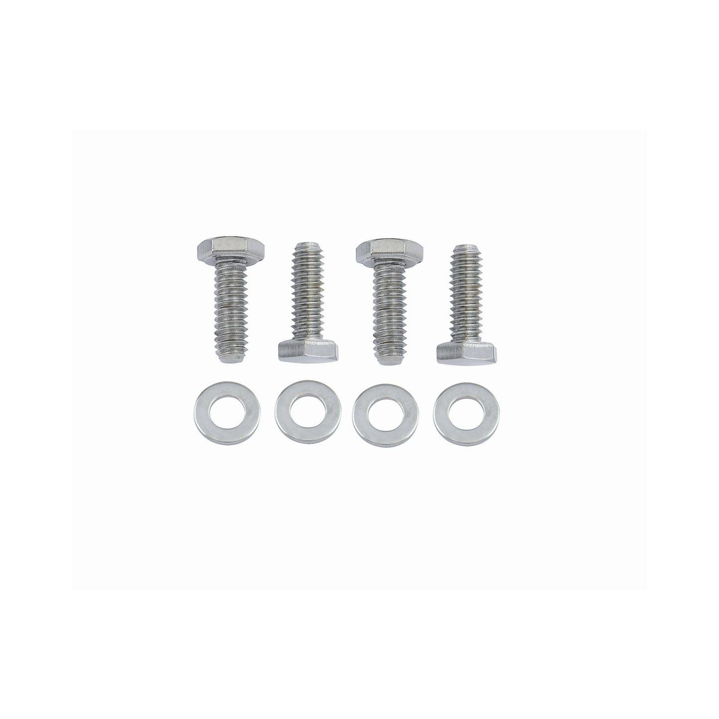 Chrome Valve Cover Bolts Hex Head 4 per set. 1/4-20 x 3/4 Inch, 1/4 Inch AN washers Mr Gasket