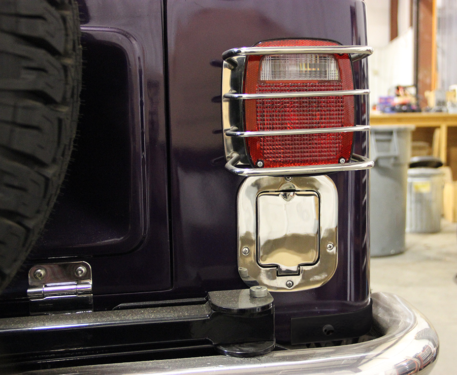 Jeep CJ Rear Body Guard For 55-86 Jeep CJ Black Powder Coated Stainless Kentrol-4